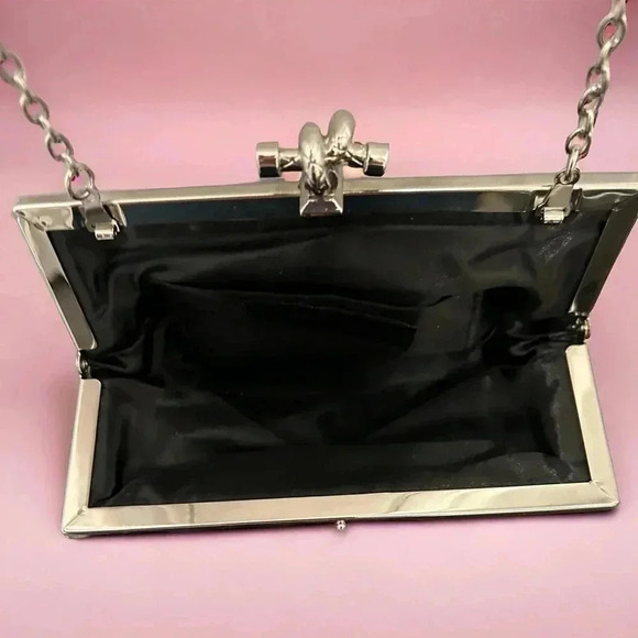 Jessica McClintock Black Beaded Shoulder/Crossbody or Clutch Purse Never used - Picture 7 of 10